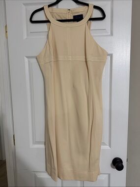Faconnable Lite Yellow Halter Sheath Dress
